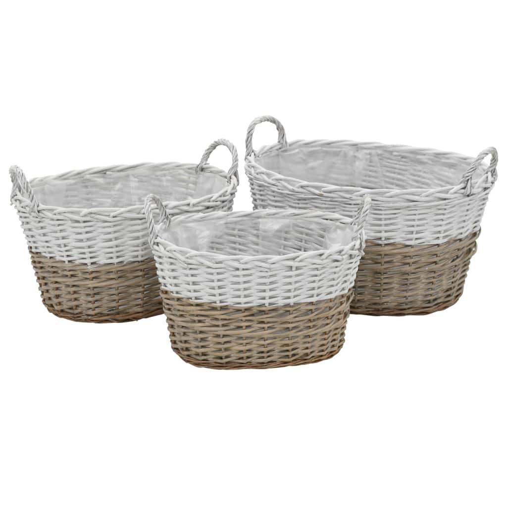 Plantekasse 3 stk. kurveflet med PE-foring Plantekasse 3 stk. kurveflet med PE-foring