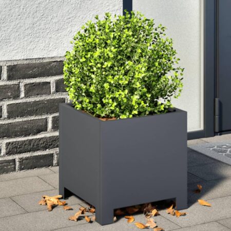 Plantekasse 30x30x30 cm stål antracitgrå