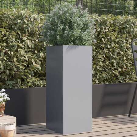 Plantekasse 32x27,5x75 cm galvaniseret stål sølvfarvet