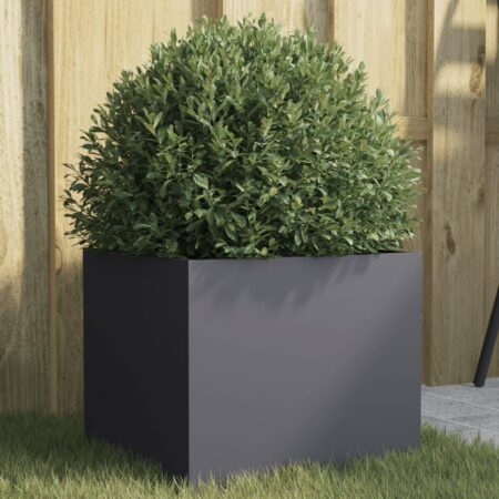 Plantekasse 32x30x29 cm koldvalset stål antracitgrå