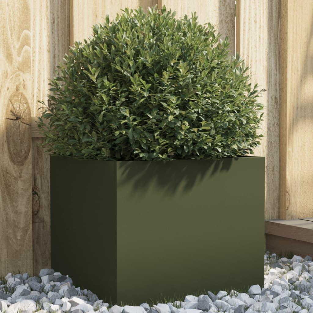 Plantekasse 32x30x29 cm stål olivengrøn Plantekasse 32x30x29 cm stål olivengrøn