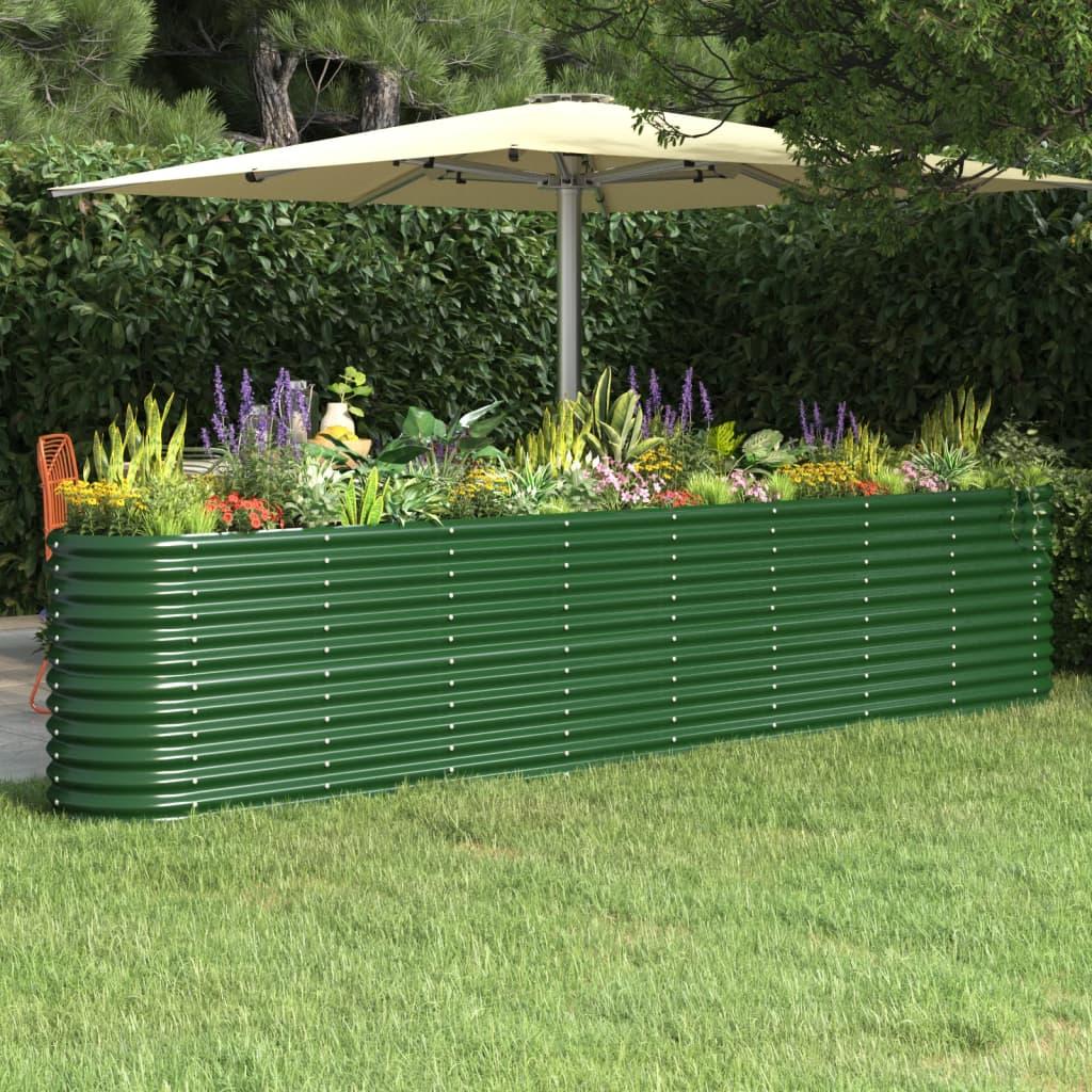 Plantekasse 332x40x68 cm pulverlakeret stål grøn Plantekasse 332x40x68 cm pulverlakeret stål grøn