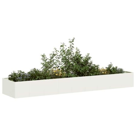 Plantekasse 360x80x40 cm stål hvid
