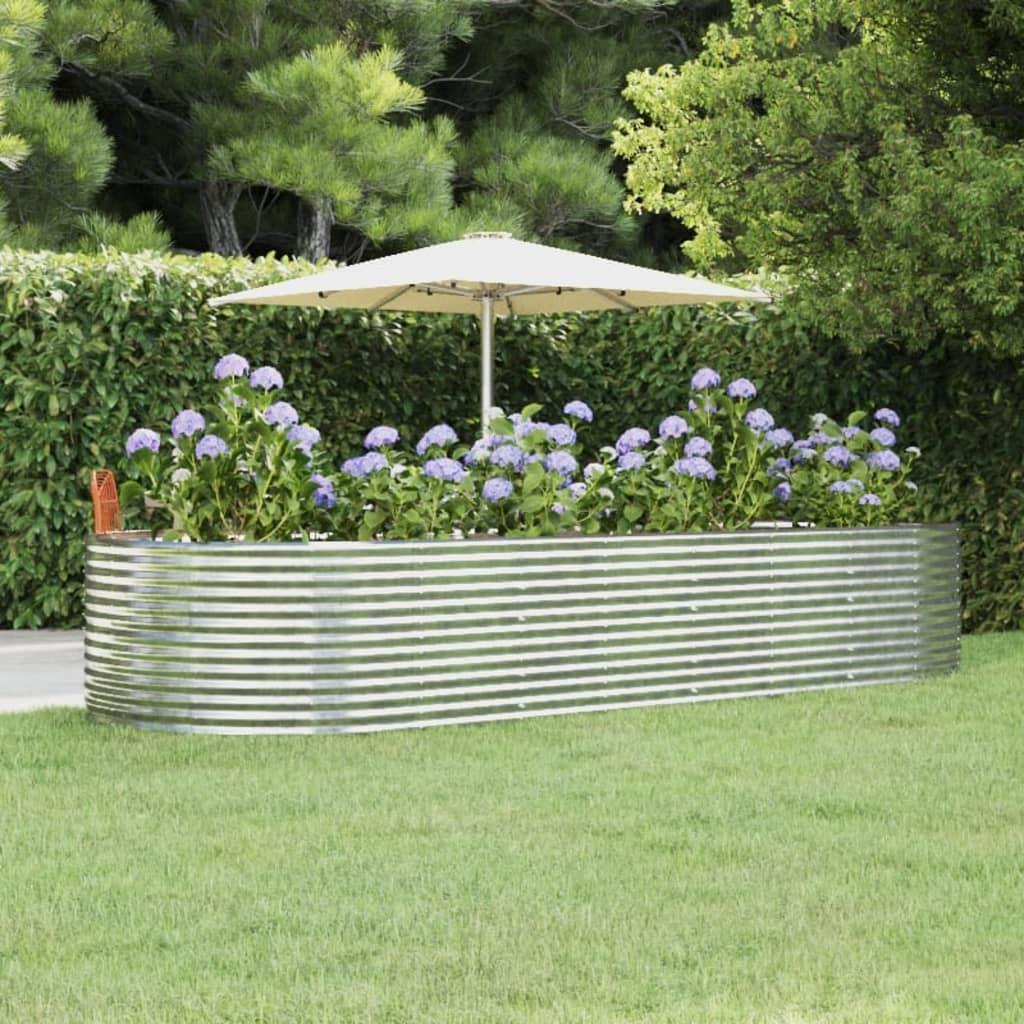 Plantekasse 367x140x68 cm pulverlakeret stål sølvfarvet Plantekasse 367x140x68 cm pulverlakeret stål sølvfarvet