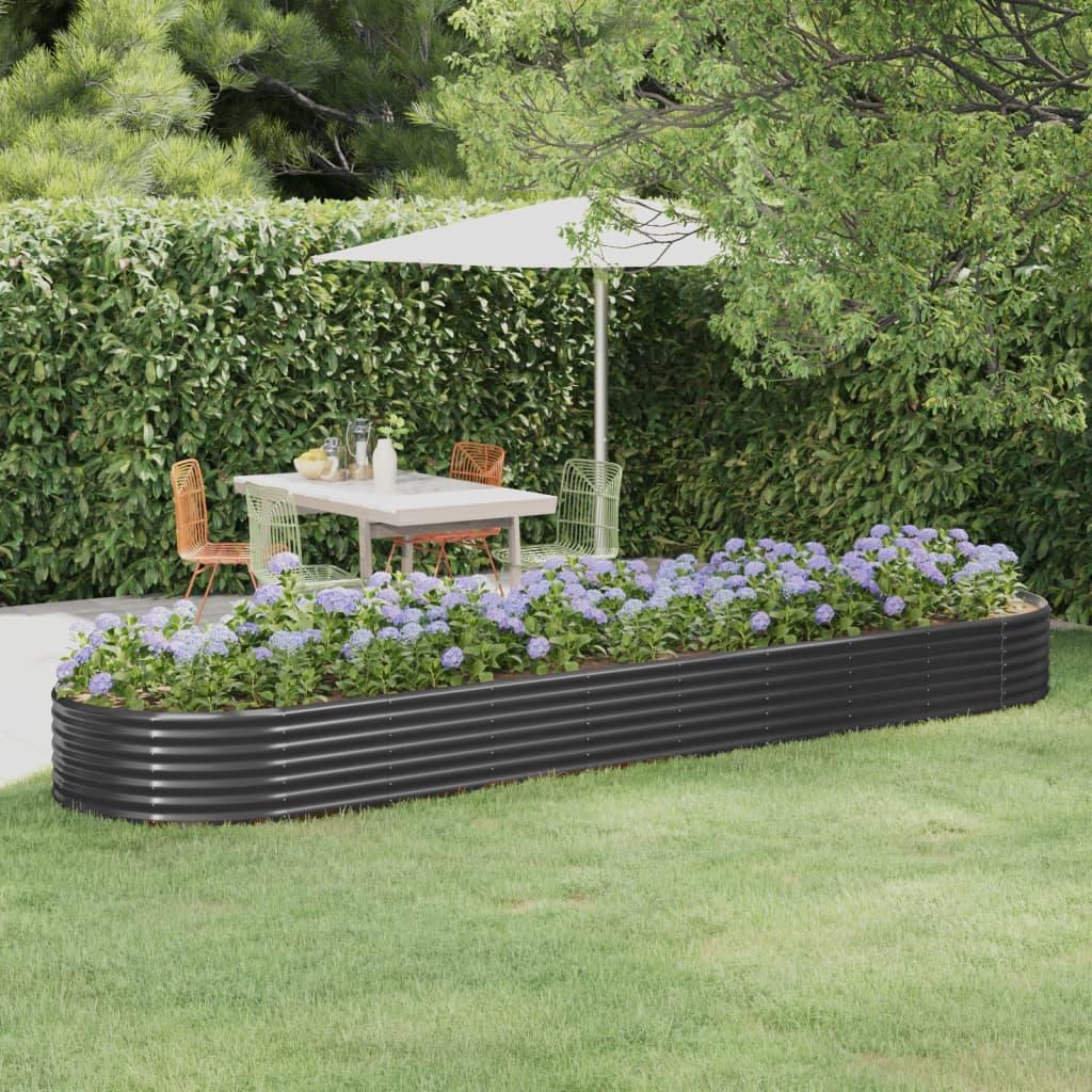 Plantekasse 396x100x36 cm pulverlakeret stål antracitgrå Plantekasse 396x100x36 cm pulverlakeret stål antracitgrå