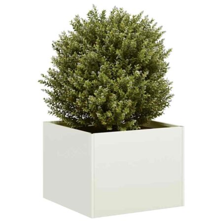 Plantekasse 40x40x30 cm stål hvid