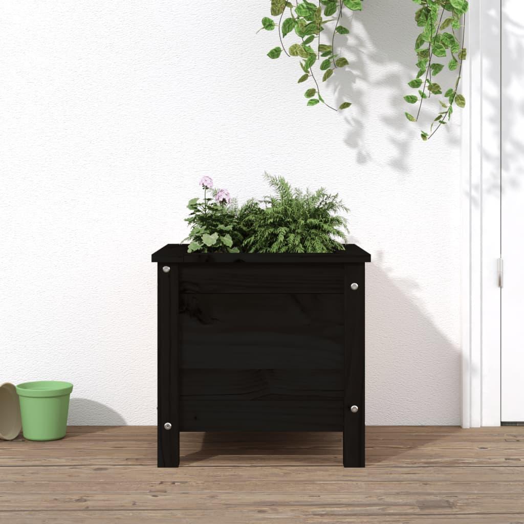 Plantekasse 40x40x39 cm massivt fyrretræ sort Plantekasse 40x40x39 cm massivt fyrretræ sort