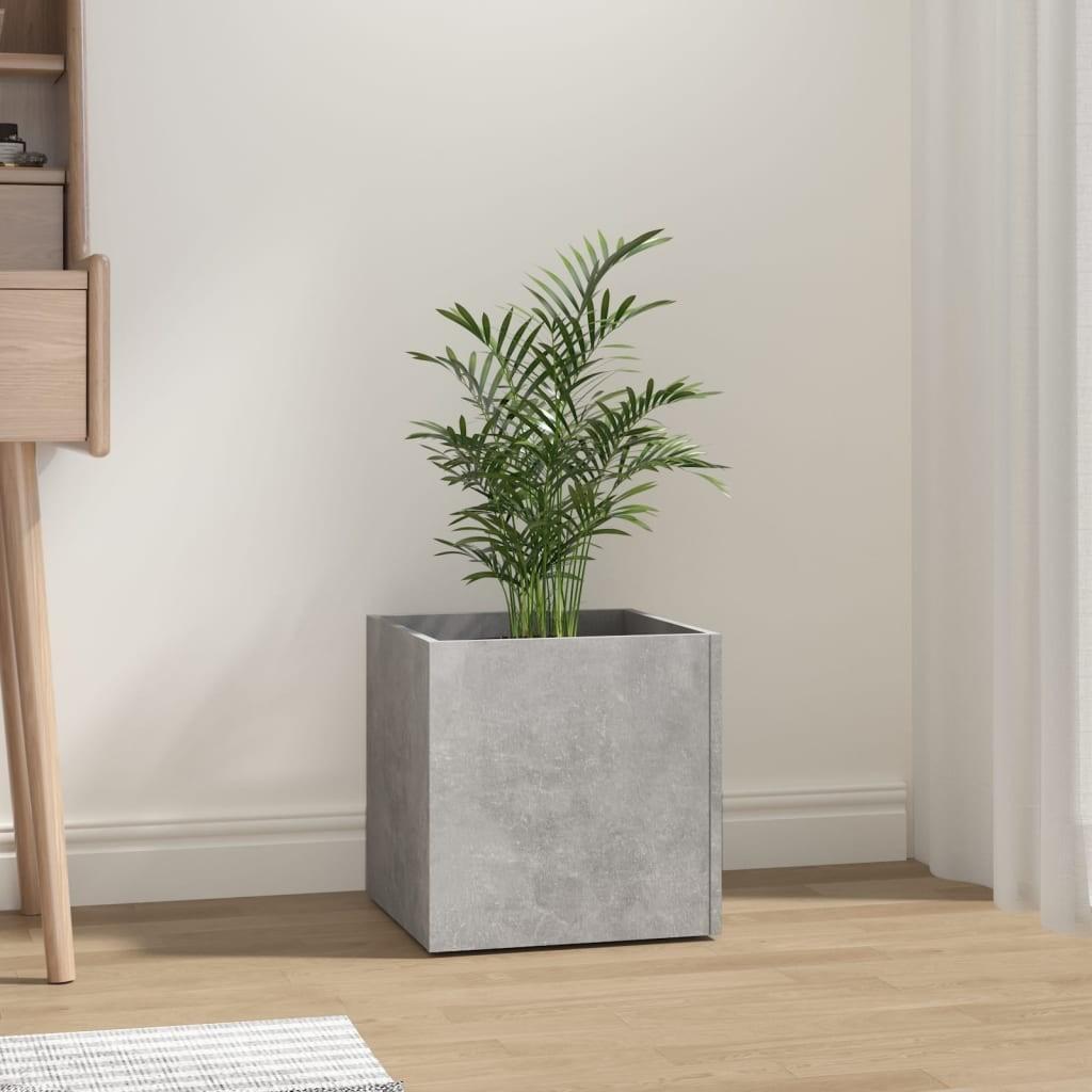 Plantekasse 40x40x40 cm konstrueret træ betongrå Plantekasse 40x40x40 cm konstrueret træ betongrå