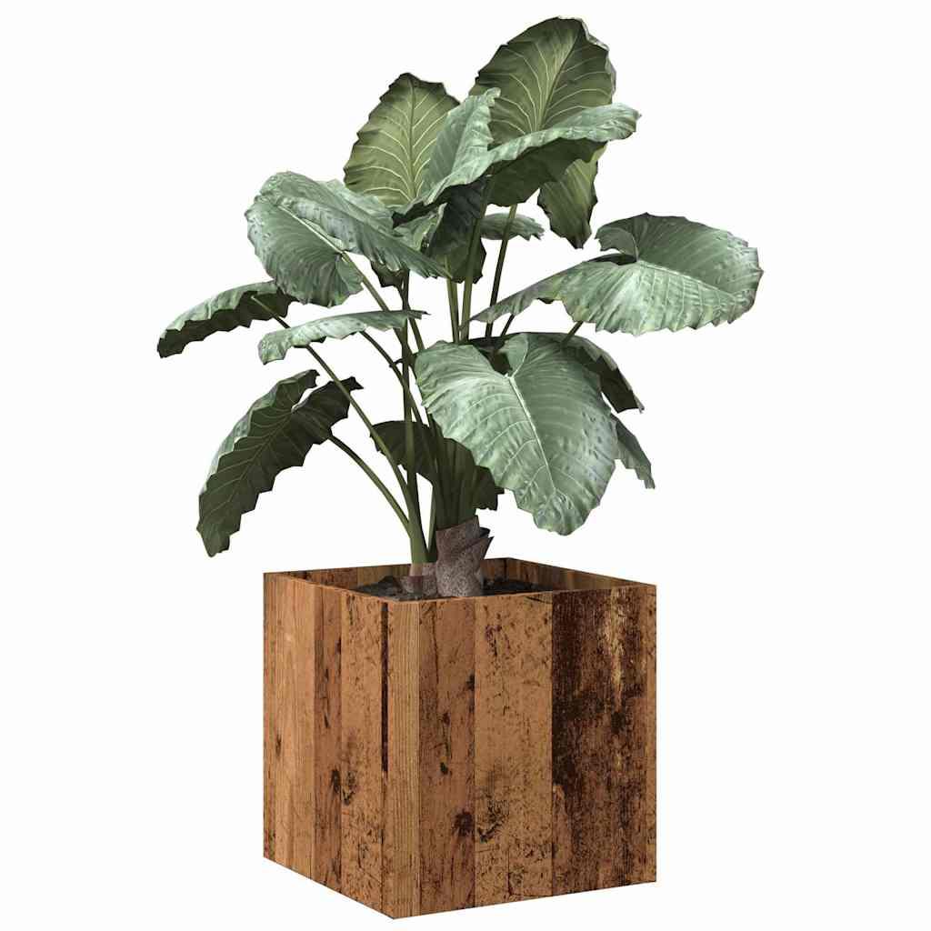 Plantekasse 40x40x40 cm konstrueret træ gammelt træ-look Plantekasse 40x40x40 cm konstrueret træ gammelt træ-look