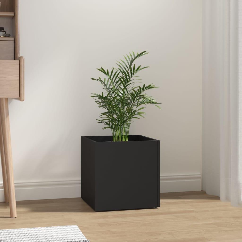 Plantekasse 40x40x40 cm konstrueret træ sort Plantekasse 40x40x40 cm konstrueret træ sort