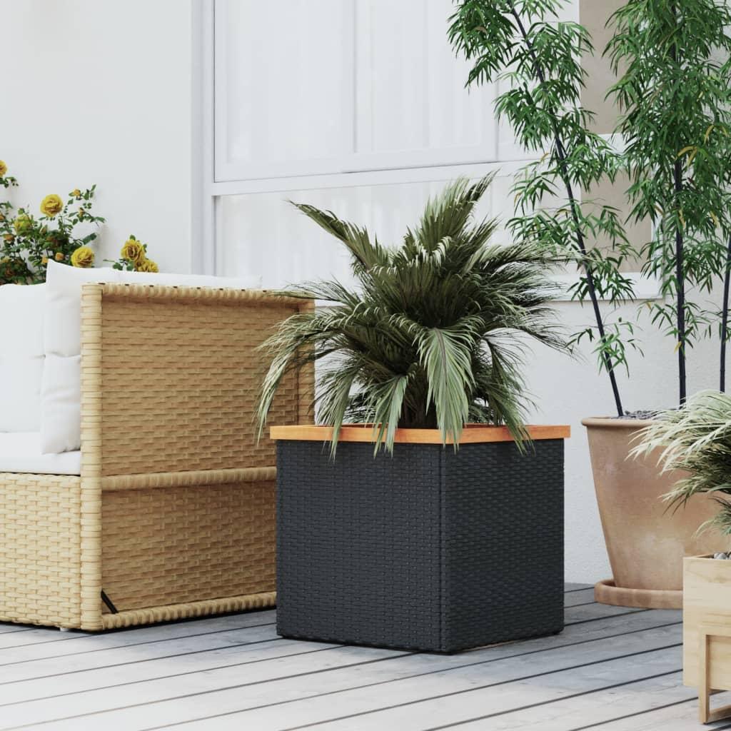 Plantekasse 40x40x40 cm polyrattan sort Plantekasse 40x40x40 cm polyrattan sort