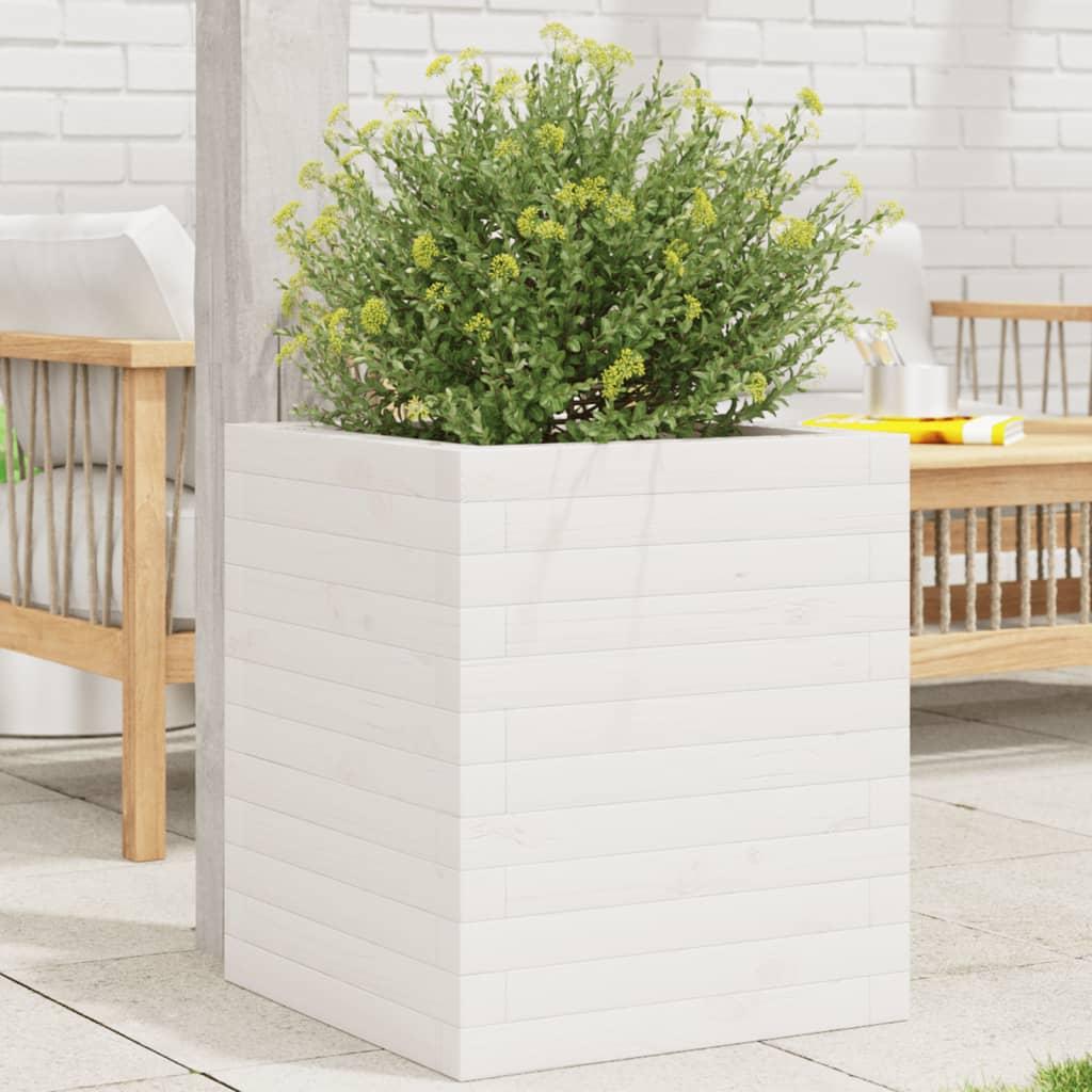 Plantekasse 40x40x46 cm massivt fyrretræ hvid Plantekasse 40x40x46 cm massivt fyrretræ hvid