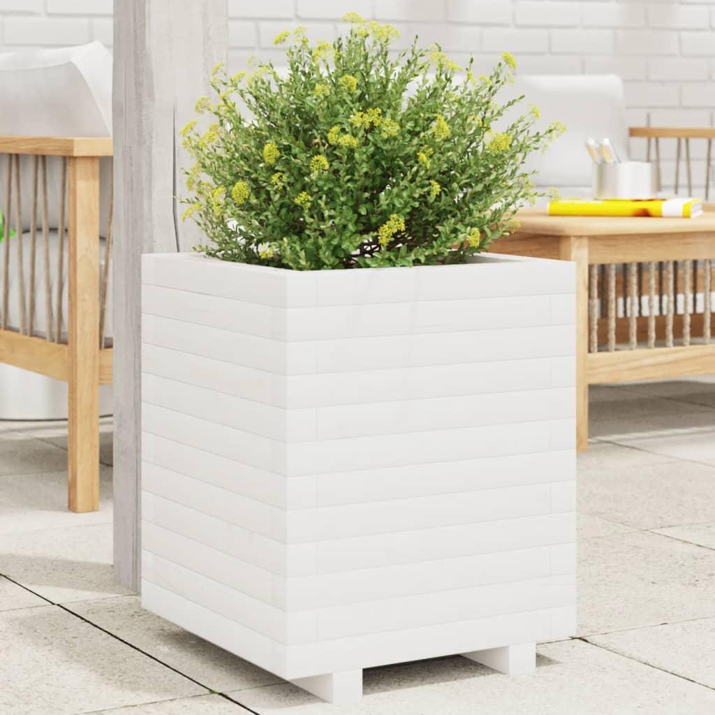 Plantekasse 40x40x49,5 cm massivt fyrretræ hvid Plantekasse 40x40x49,5 cm massivt fyrretræ hvid