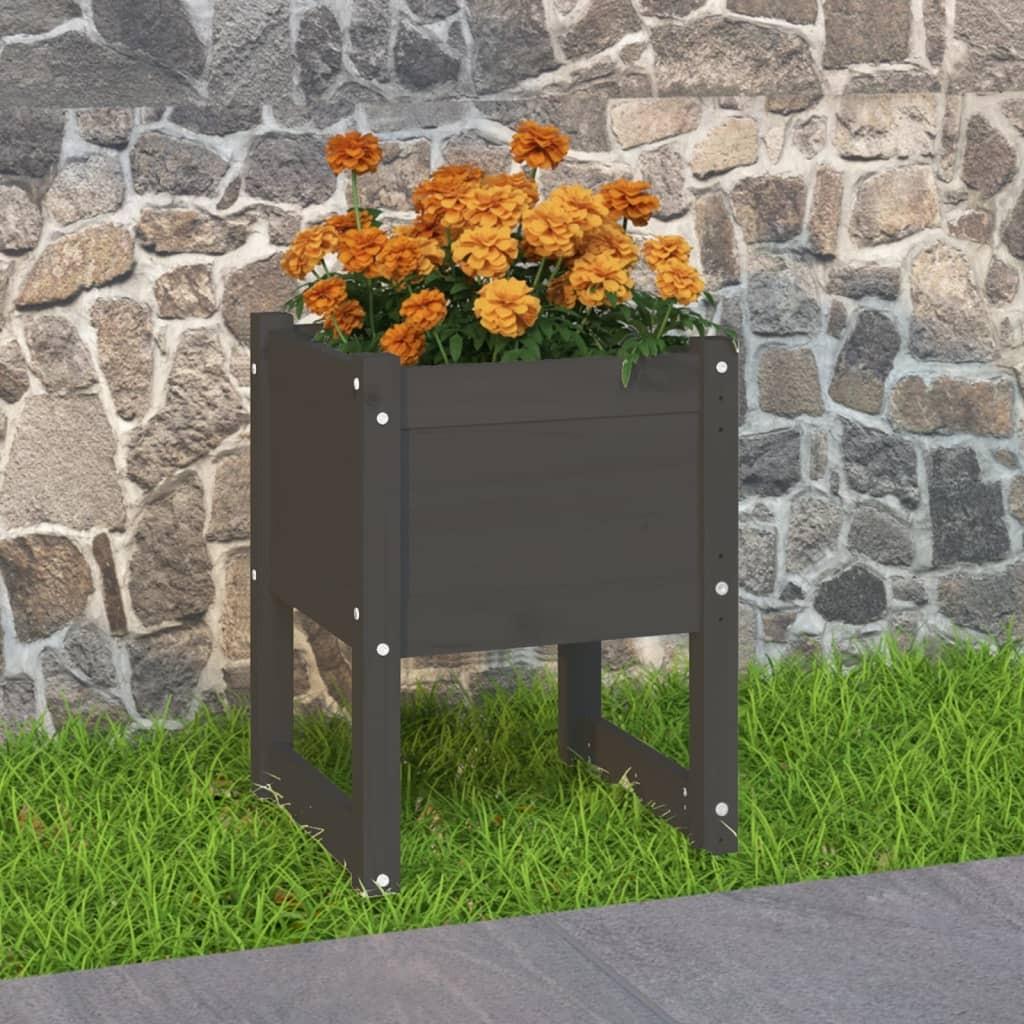 Plantekasse 40x40x52,5 cm massivt fyrretræ grå Plantekasse 40x40x52,5 cm massivt fyrretræ grå