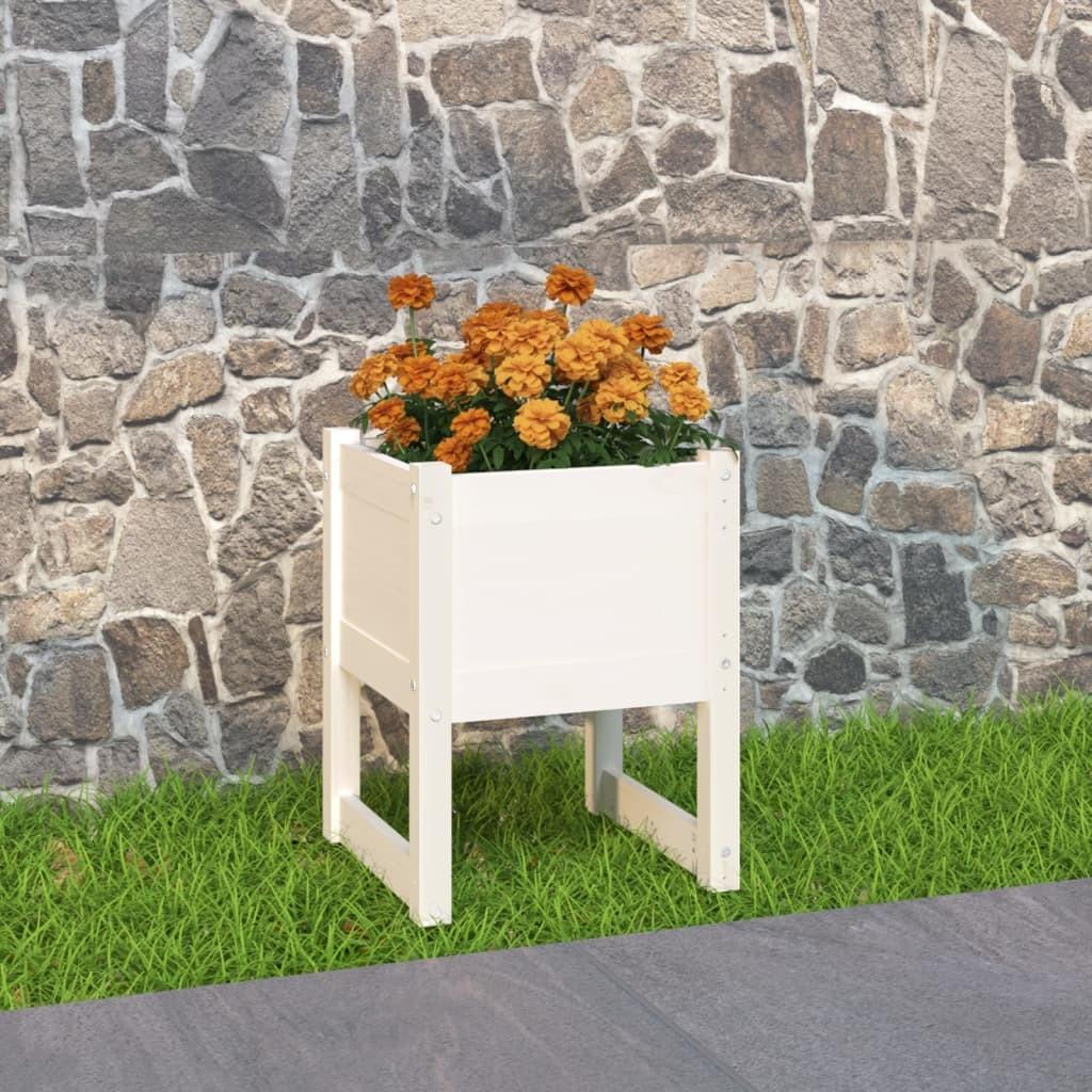 Plantekasse 40x40x52,5 cm massivt fyrretræ hvid Plantekasse 40x40x52,5 cm massivt fyrretræ hvid
