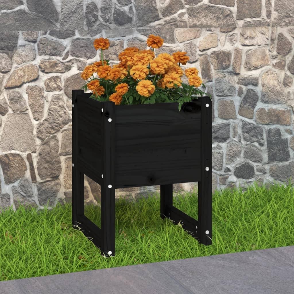 Plantekasse 40x40x52,5 cm massivt fyrretræ sort Plantekasse 40x40x52,5 cm massivt fyrretræ sort