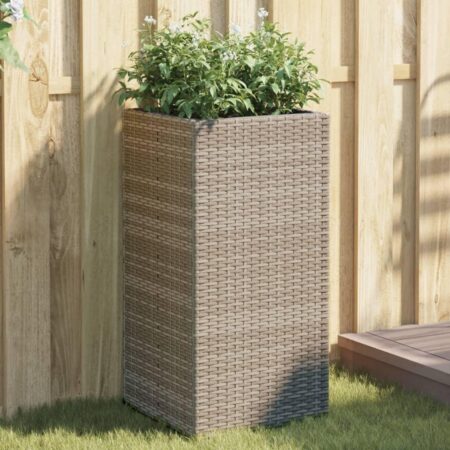 Plantekasse 40x40x80 cm polyrattan grå