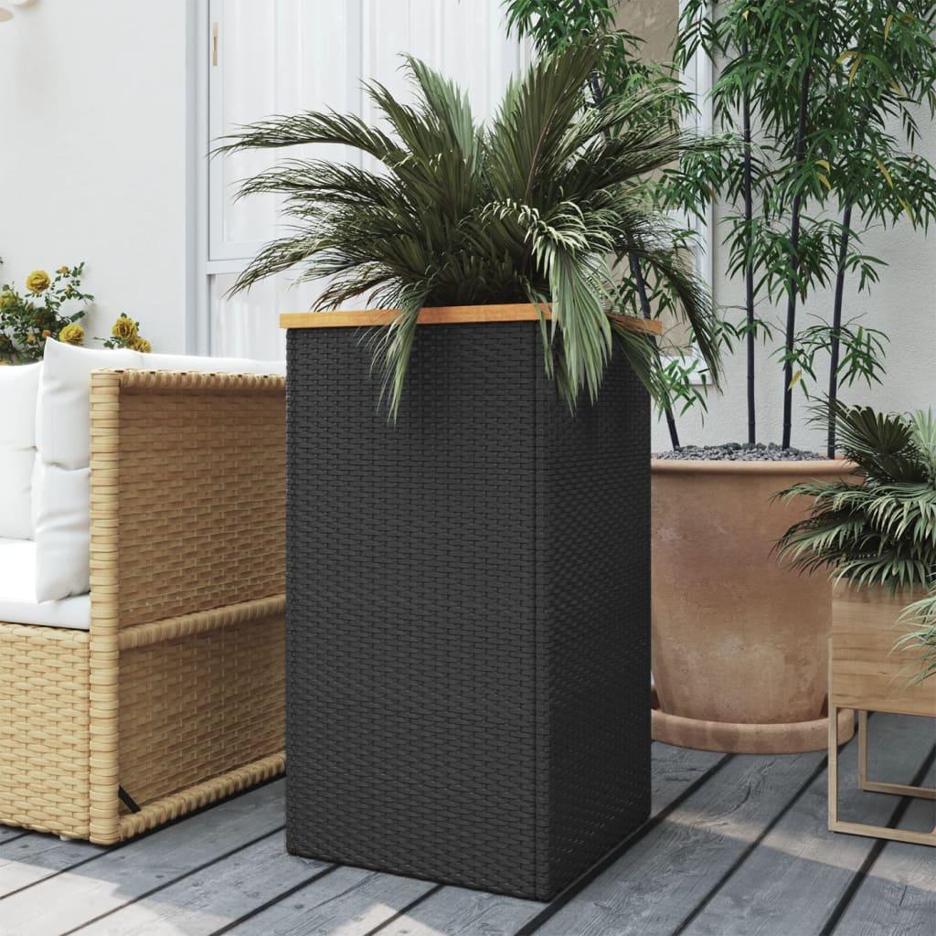 Plantekasse 40x40x80 cm polyrattan sort Plantekasse 40x40x80 cm polyrattan sort