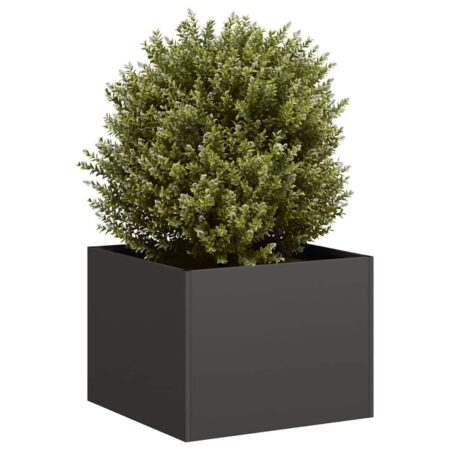 Plantekasse 40×40×30 cm i sort stål - højbed/krukke til have og terrasse