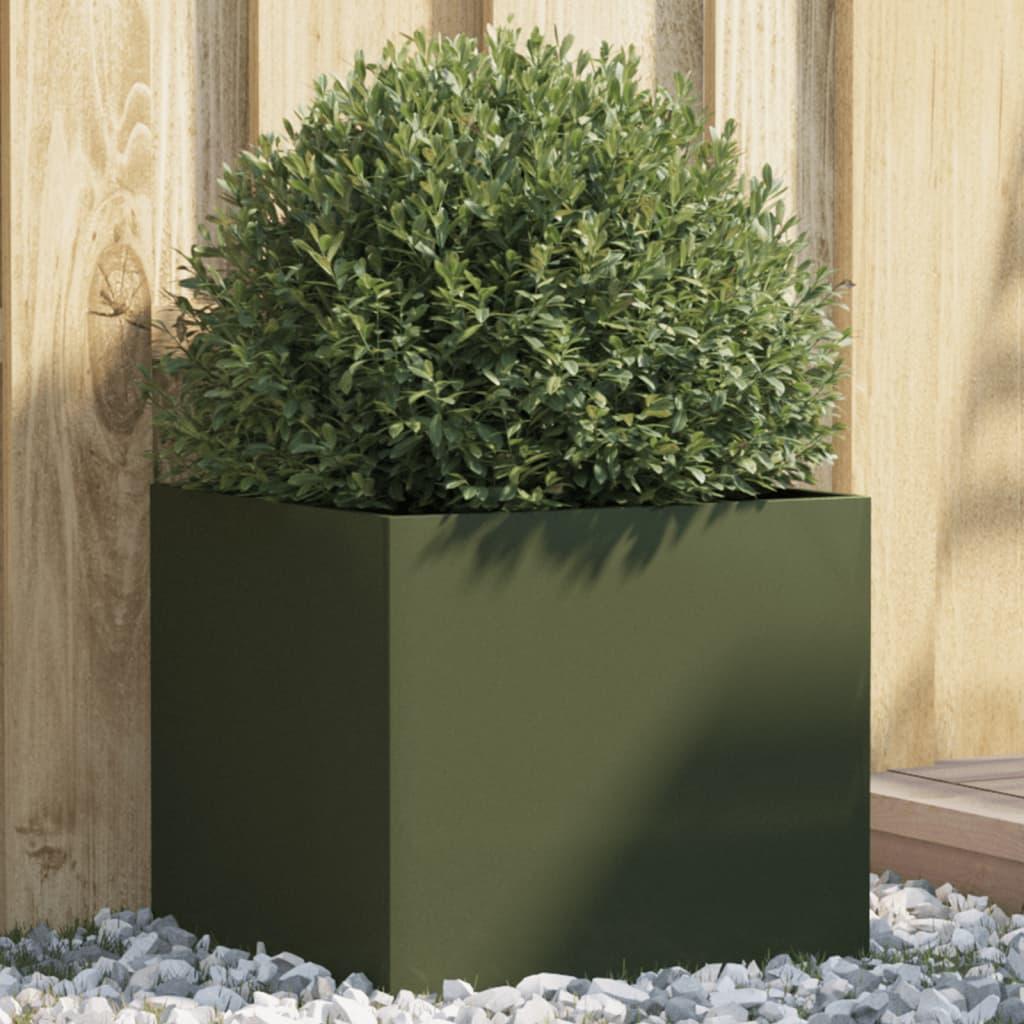 Plantekasse 42x40x39 cm stål olivengrøn Plantekasse 42x40x39 cm stål olivengrøn
