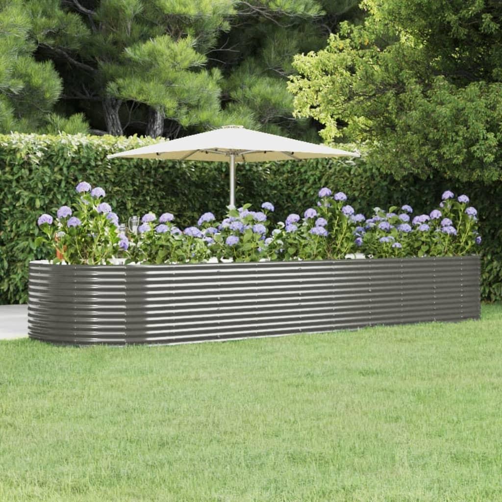 Plantekasse 447x140x68 cm pulverlakeret stål grå Plantekasse 447x140x68 cm pulverlakeret stål grå