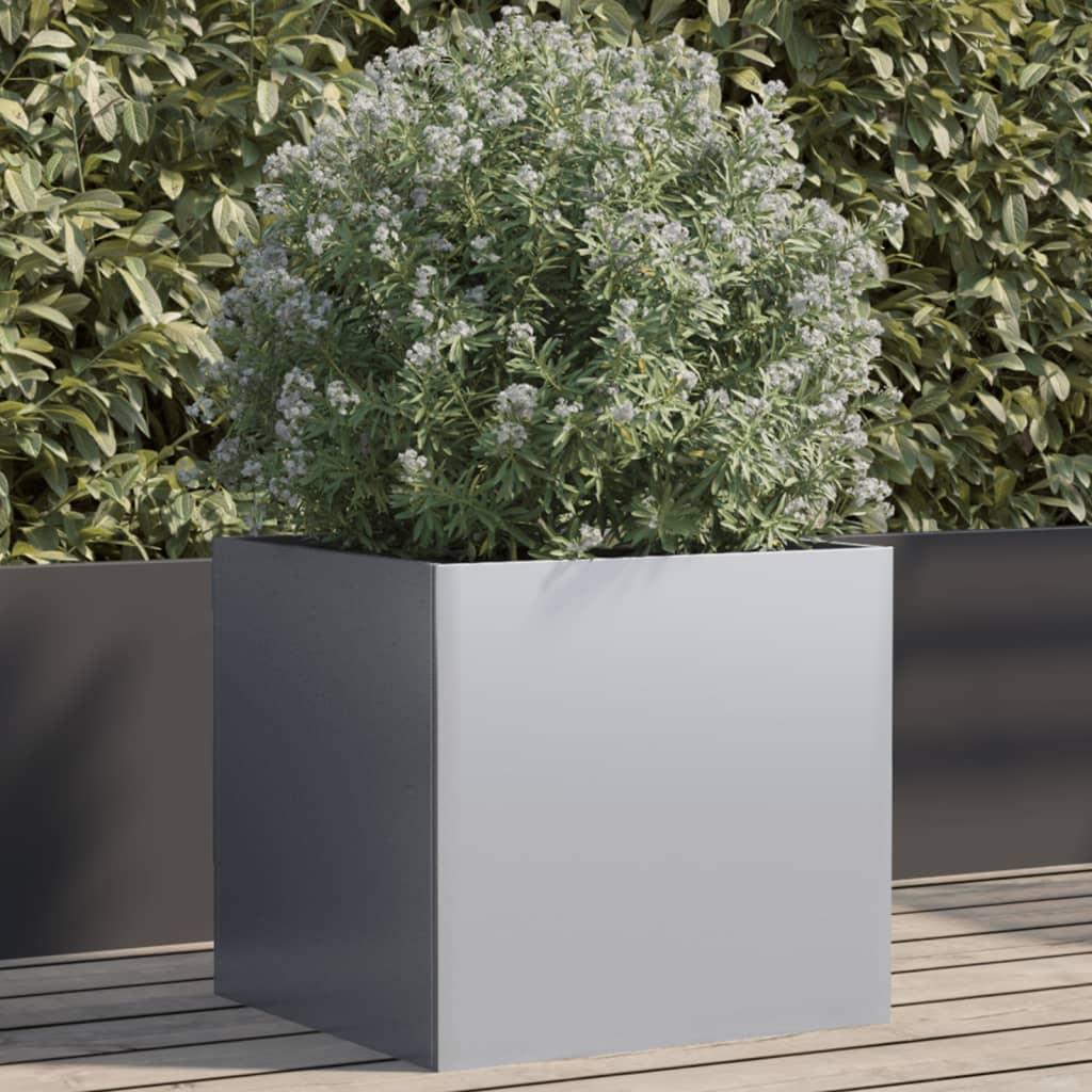 Plantekasse 49x47x46 cm galvaniseret stål sølvfarvet Plantekasse 49x47x46 cm galvaniseret stål sølvfarvet