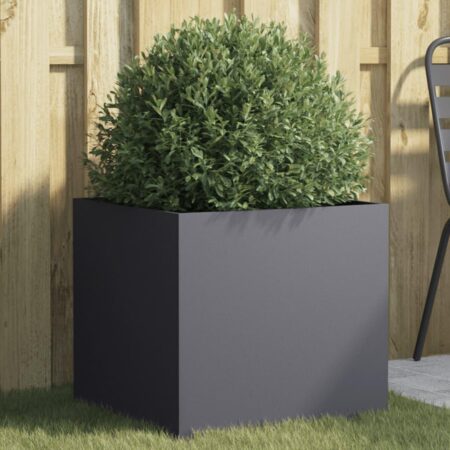 Plantekasse 49x47x46 cm koldvalset stål antracitgrå
