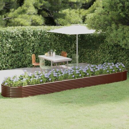 Plantekasse 507x100x36 cm pulverlakeret stål brun