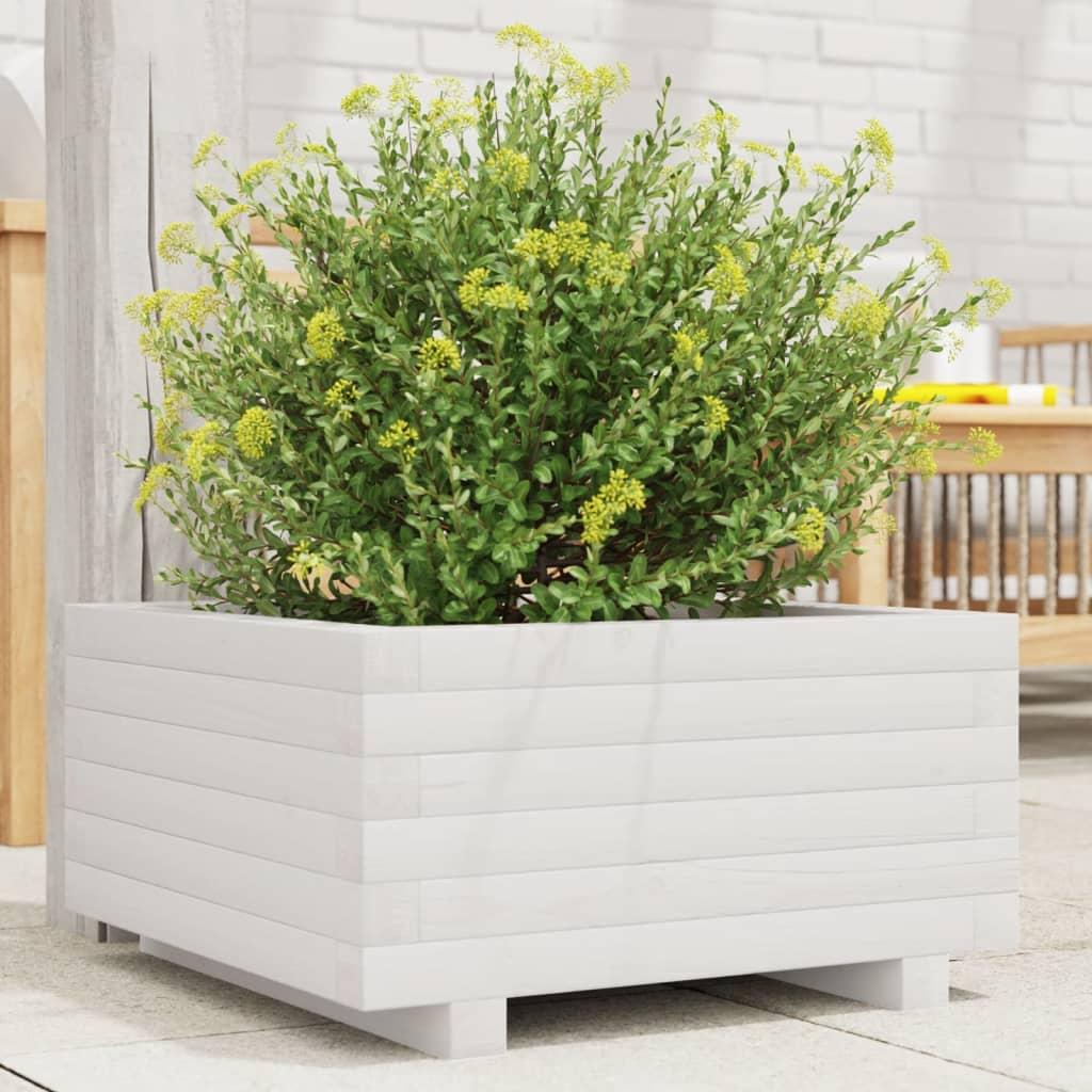 Plantekasse 50x50x26,5 cm massivt fyrretræ hvid Plantekasse 50x50x26,5 cm massivt fyrretræ hvid