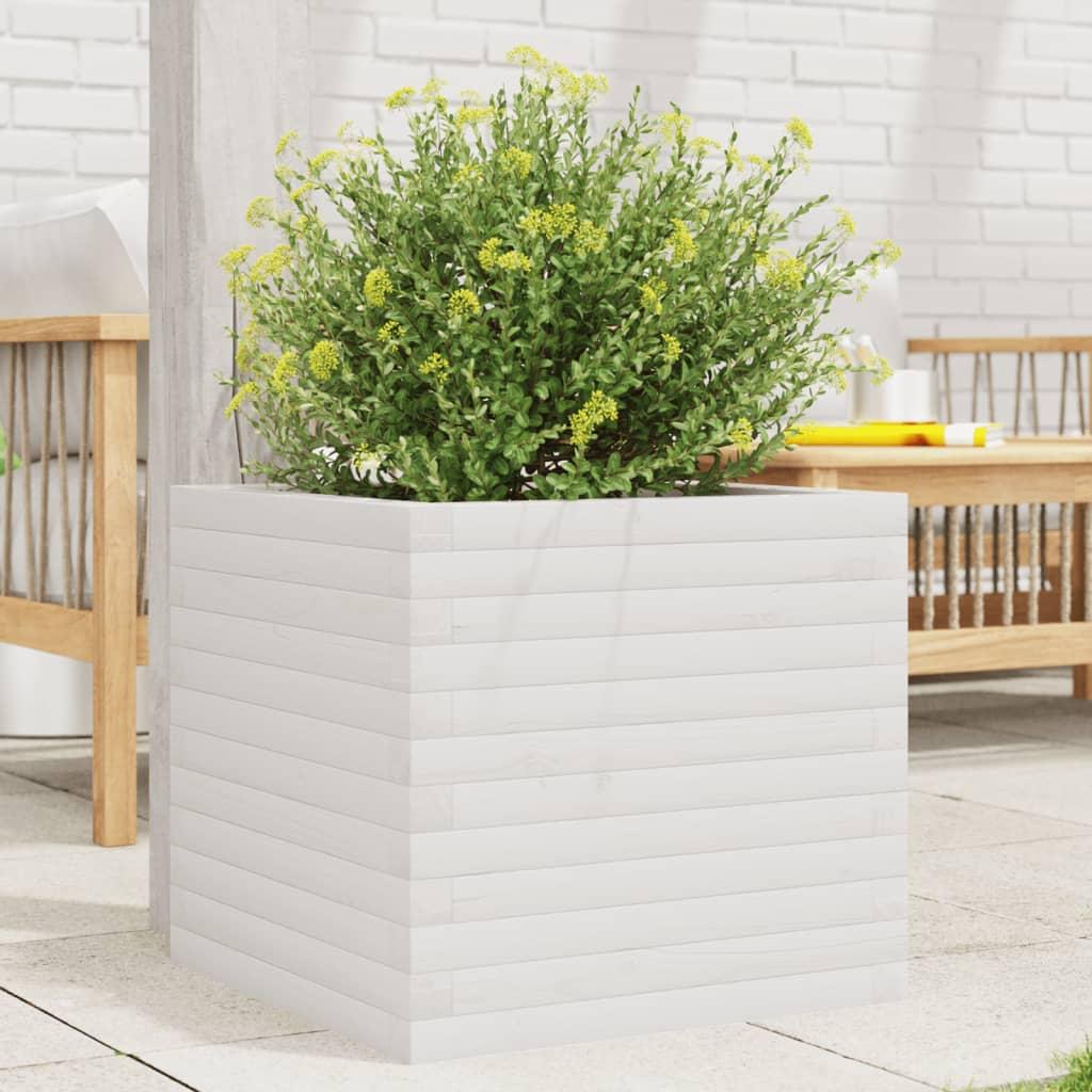 Plantekasse 50x50x45,5 cm massivt fyrretræ hvid Plantekasse 50x50x45,5 cm massivt fyrretræ hvid