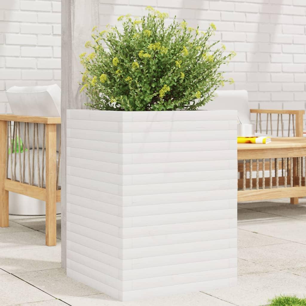 Plantekasse 50x50x68,5 cm massivt fyrretræ hvid Plantekasse 50x50x68,5 cm massivt fyrretræ hvid