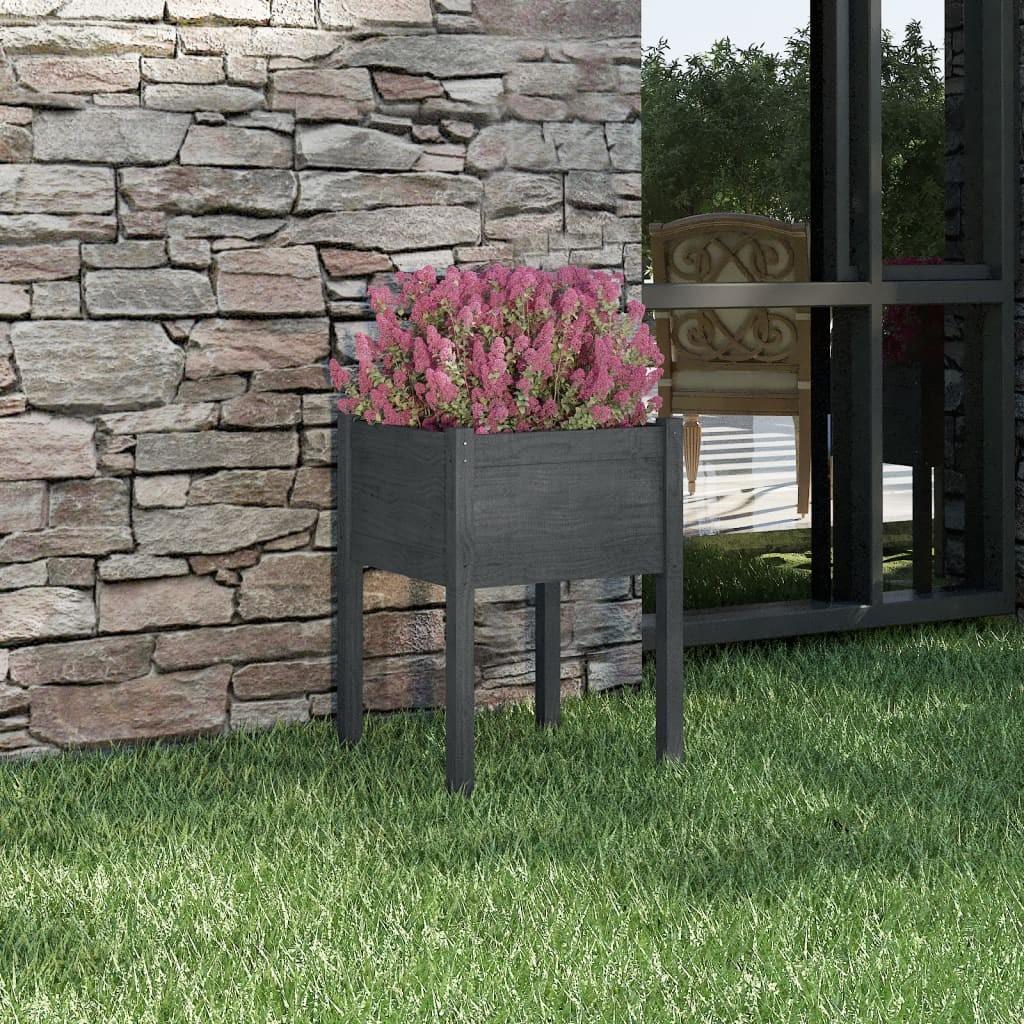 Plantekasse 50x50x70 cm massivt fyrretræ grå Plantekasse 50x50x70 cm massivt fyrretræ grå