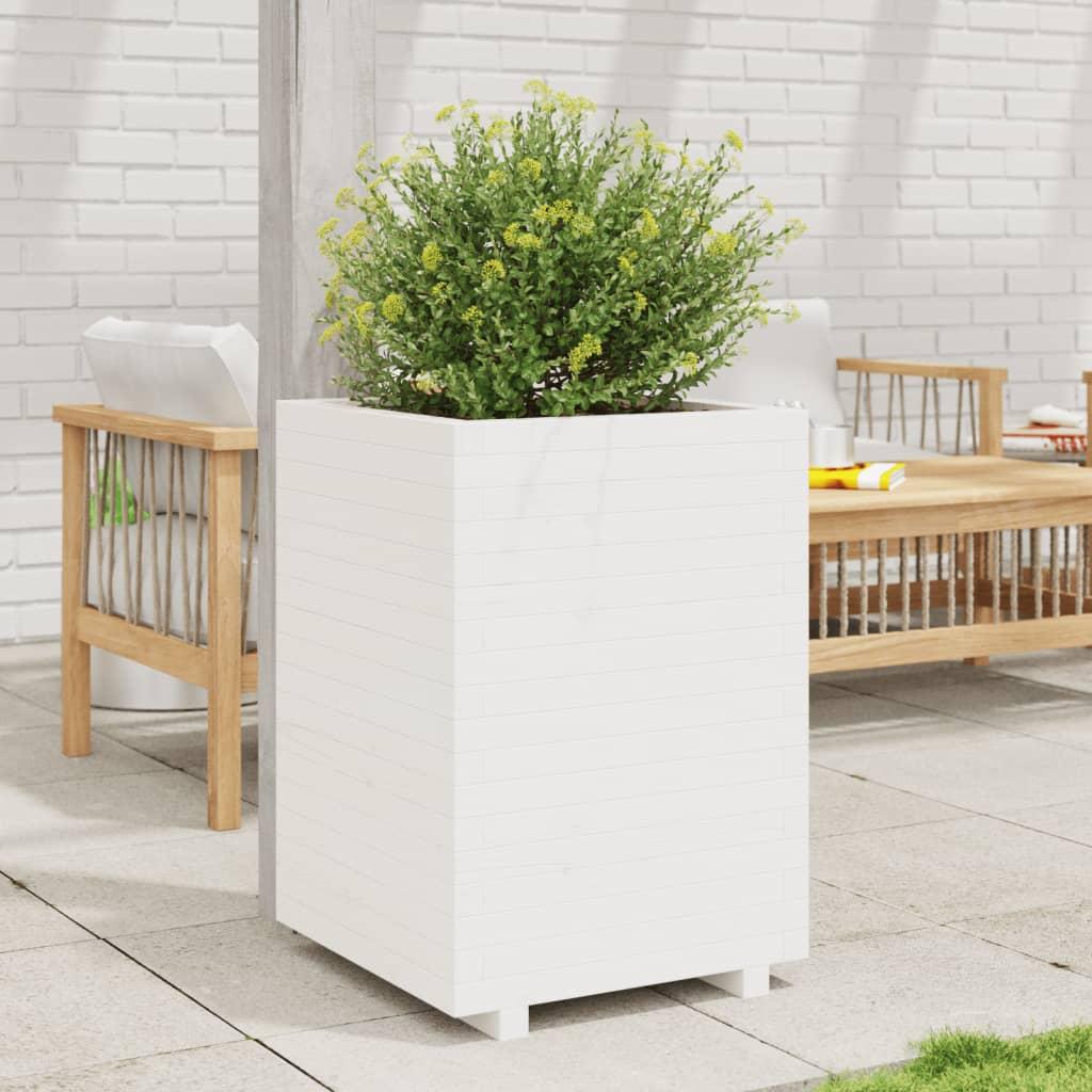 Plantekasse 50x50x72,5 cm massivt fyrretræ hvid Plantekasse 50x50x72,5 cm massivt fyrretræ hvid