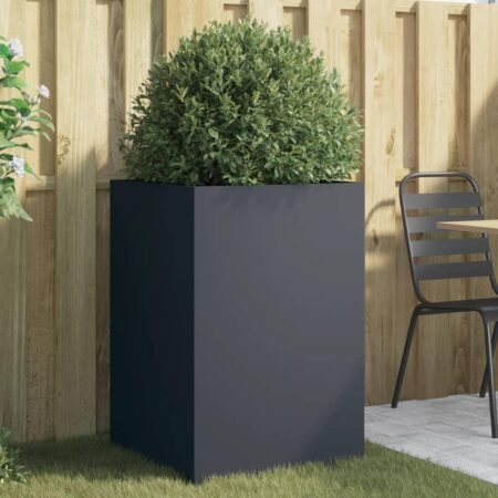 Plantekasse 52x48x75 cm koldvalset stål antracitgrå