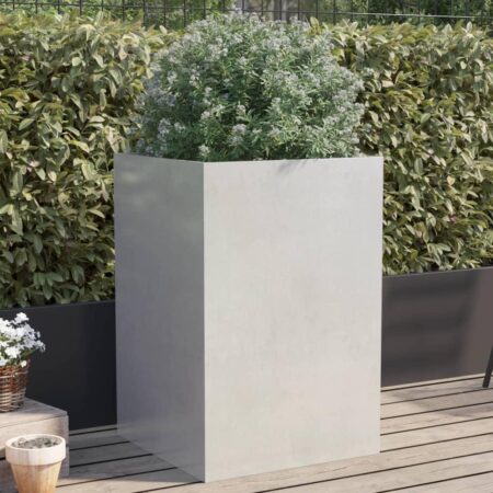 Plantekasse 52x48x75 cm rustfrit stål sølvfarvet