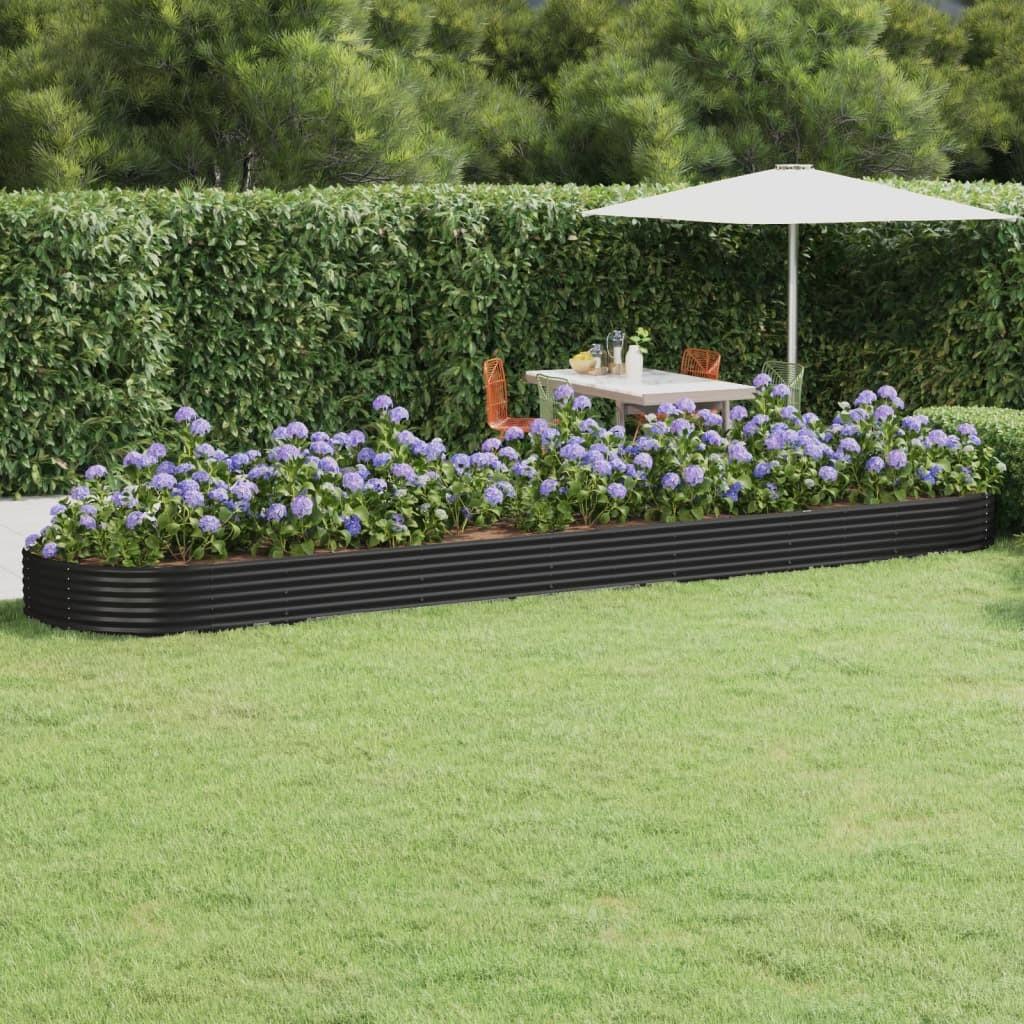 Plantekasse 600x140x36 cm pulverlakeret stål antracitgrå Plantekasse 600x140x36 cm pulverlakeret stål antracitgrå
