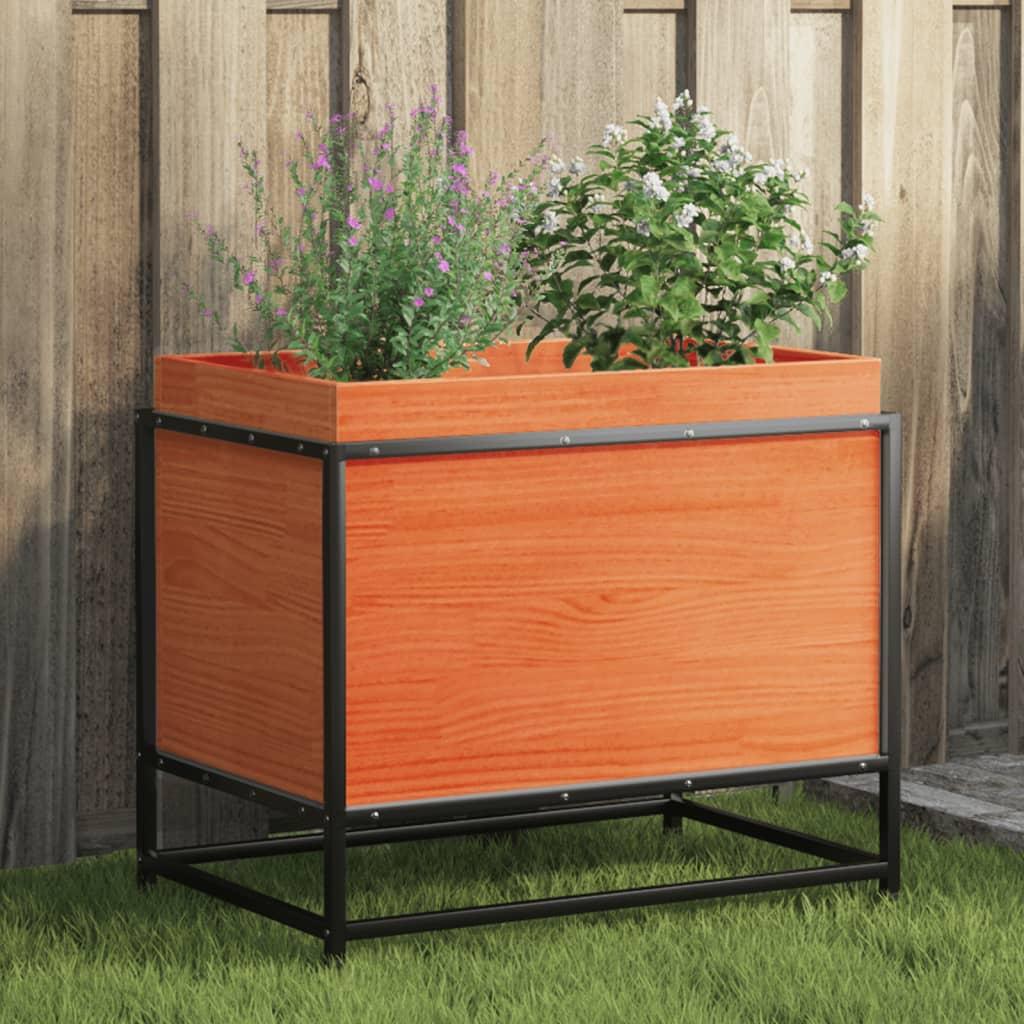 Plantekasse 60x40x50 cm massivt fyrretræ gyldenbrun Plantekasse 60x40x50 cm massivt fyrretræ gyldenbrun