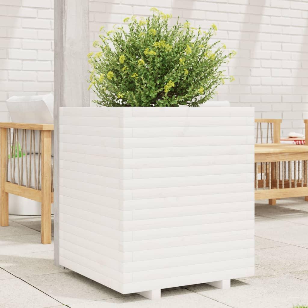 Plantekasse 60x60x72 cm massivt fyrretræ hvid Plantekasse 60x60x72 cm massivt fyrretræ hvid
