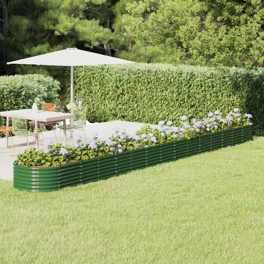 Plantekasse 620x80x36 cm pulverlakeret stål grøn Plantekasse 620x80x36 cm pulverlakeret stål grøn