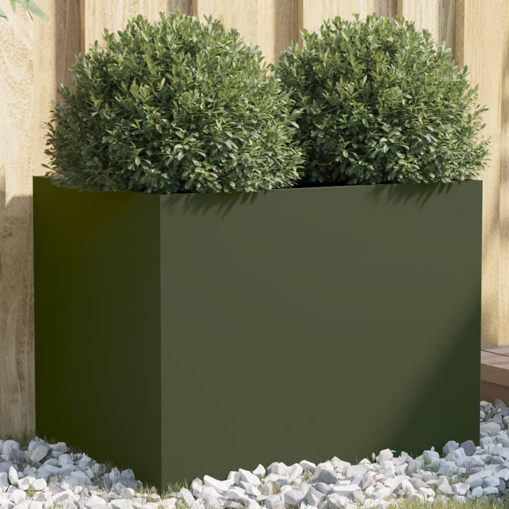 Plantekasse 62x47x46 cm stål olivengrøn Plantekasse 62x47x46 cm stål olivengrøn