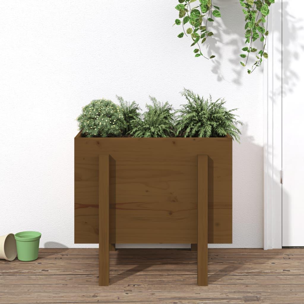 Plantekasse 62x50x57 cm massivt fyrretræ gyldenbrun Plantekasse 62x50x57 cm massivt fyrretræ gyldenbrun