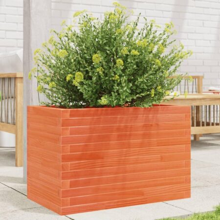 Plantekasse 70x40x45,5 cm massivt fyrretræ gyldenbrun