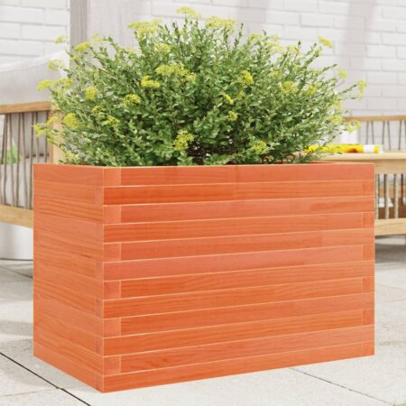 Plantekasse 70x40x46 cm massivt fyrretræ gyldenbrun