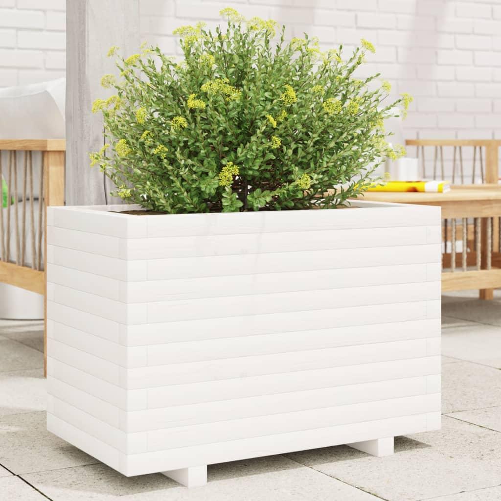 Plantekasse 70x40x49,5 cm massivt fyrretræ hvid Plantekasse 70x40x49,5 cm massivt fyrretræ hvid