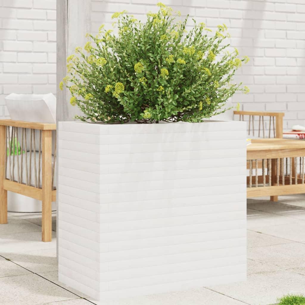 Plantekasse 70x40x68,5 cm massivt fyrretræ hvid Plantekasse 70x40x68,5 cm massivt fyrretræ hvid