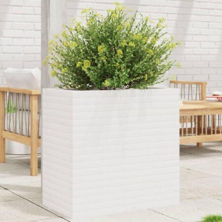 Plantekasse 70x40x68,5 cm massivt fyrretræ hvid