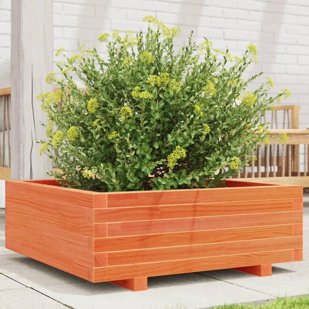 Plantekasse 70x70x26,5 cm massivt fyrretræ gyldenbrun Plantekasse 70x70x26,5 cm massivt fyrretræ gyldenbrun