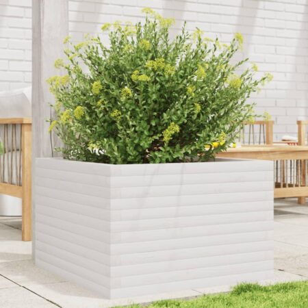 Plantekasse 70x70x45,5 cm massivt fyrretræ hvid