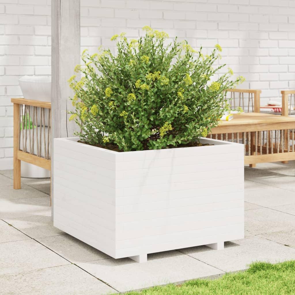 Plantekasse 70x70x49,5 cm massivt fyrretræ hvid Plantekasse 70x70x49,5 cm massivt fyrretræ hvid