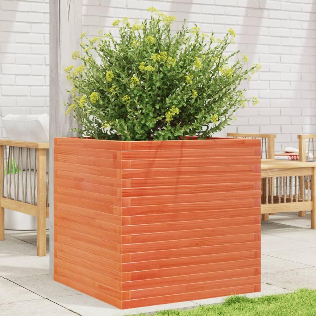 Plantekasse 70x70x68,5 cm massivt fyrretræ gyldenbrun Plantekasse 70x70x68,5 cm massivt fyrretræ gyldenbrun